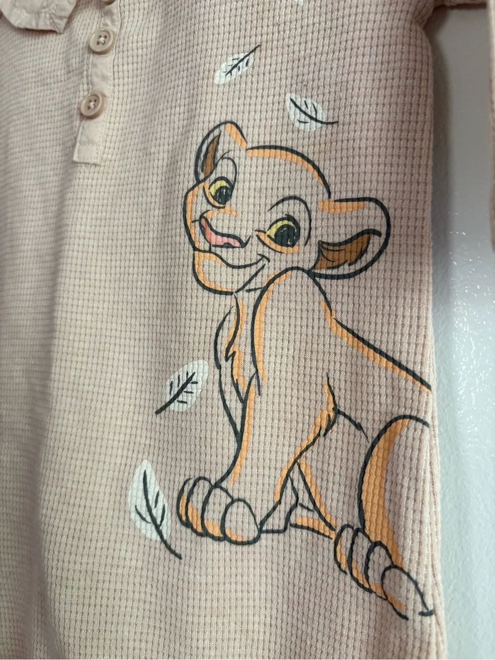 Disney Baby The Lion King Waffle Knit Romper 6/9M